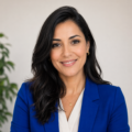 Portrait of Beatriz Almeida, fictional consumer finance editor